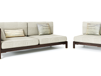 New Chinese Style Combination Sofa 3d model