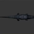 Realistic Blue Crocodile Reptile 3D Model With Open Mouth And Scaly Texture On Gray Background