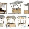 Wooden Market Stalls With Various Designs For Outdoor Display And Retail