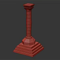 Classical Stone Column With Stepped Base And Ornate Carved Texture In Vintage Design