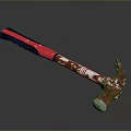 Rusty Hammer Tool Equipment With Red And Black Handle And Metal Head