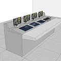 Modern Control Console With Multiple Screens And Control Devices In Indoor Setting 3d model