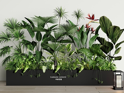 Plant combination flower box outside the green plant flower box plant pile flowers and plants combination plant landscape model