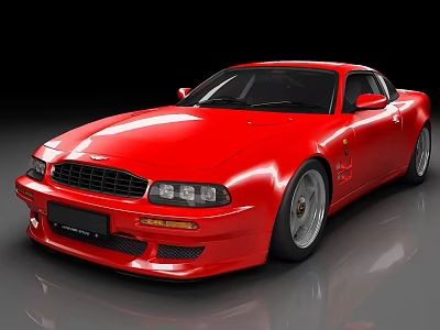 Red Sports Car With Sleek Aerodynamic Exterior And Stylish Alloy Wheels Design 3d model