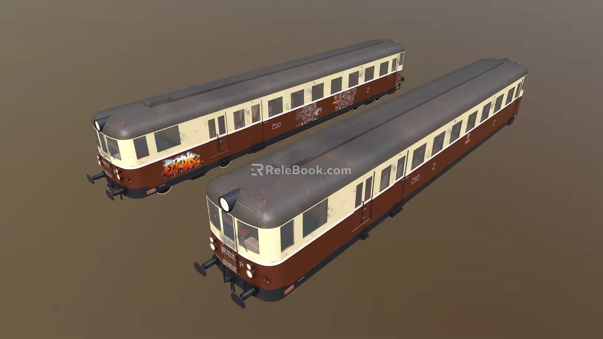 Cartoon Train Low Poly Train Subway Tram 3d model