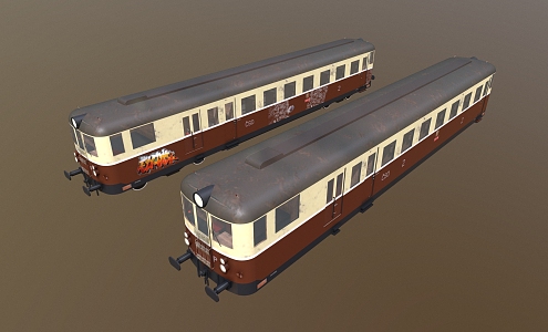 Cartoon Train Low Poly Train Subway Tram 3d model