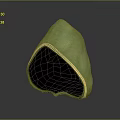 Green Textured Hood With Light Trim And Dark Interior Clothing Accessory