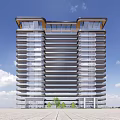 Modern Residential Building Simple Curved Surface Residence 3d model