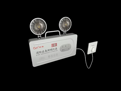 Fire Emergency Light With Dual Lamps And Socket For Safety Applications 3d model