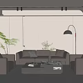 Modern Reception Room Office Sofa Coffee Table Combination Leather Sofa Single Person Sofa Business Sofa Negotiation Area 3d model