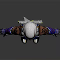 3D Warrior Character In Blue And Black Armor With White Helmet
