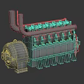 High Quality Automotive Metal Car Engine With Multi Cylinder Design And Exhaust Pipes
