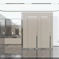 Modern Elegant Public Toilet Interior Design With Black Marble Walls And Lighting
