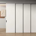 Modern White Sliding Doors With Clean Sleek Lines For Interior Design 3d model