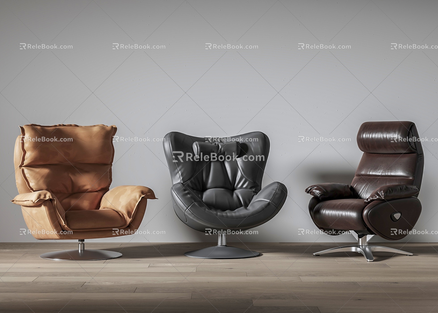 Modern Leather Leisure Chair Combination Leather Office Chair Sofa Chair model