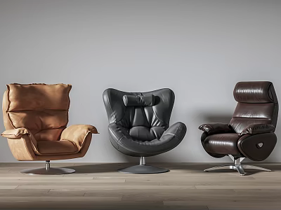 Stylish Modern Comfortable Leather Leisure Chairs With Various Designs And Colors 3d model