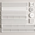 Different Styles of White Air Conditioner Vents with Various Grille Designs