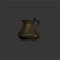 Sculpted Antique Brass Pitcher With Detailed Artisan Carving And Ornate Handcrafted Handle
