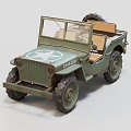 Vintage Green Military Jeep Model With Open Top And Star Emblem