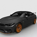 Black BMW Two Door Sports Car With Orange Wheels And Sporty Design