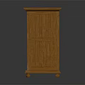 Wooden Entryway Side Cabinet With Carved Double Doors And Storage Design