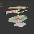 White Medical Laboratory Tray Exploded View With Stacked Components Layers