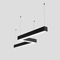 Modern Living Room Chandelier With Sleek Black Metal And Linear Design