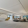 Modern Hall Reception Rest Area 3d model
