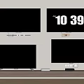 Multiple TVs With Wall Mounted And Stand Display Time 10 39 On Wooden Shelf
