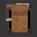 Wooden Pavilion Structure With Tile Roof Wooden Pillars Shelves Barrels And Metal Rails