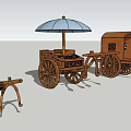 Chinese carriage ancient means of transport Qin and Han carriage 3d model