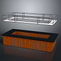 Modern Furniture With Black Metal Frame Shelf And Brown Wooden Top Cabinet
