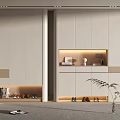 Modern Shoe Cabinet Design With Storage Space And Decorative Plants In Interior