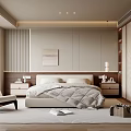 Modern Bedroom Interior With Comfy Bed Nightstands Window Blinds And Accent Chair