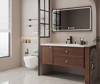 02 Bathroom Cabinet Antique Bathroom Cabinet Toilet 3d model