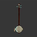 Traditional Musical Instrument With Wooden Body White Panel Strings And Blue Tuning Pegs