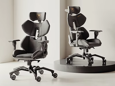 Black Ergonomic Gaming Chair With High Back Adjustable Armrests And Wheels 3d model