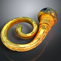 Ancient Golden Spiral Weapon With Ornate Design And Intricate Carvings