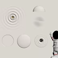 Cream wind ripple lamp wall lamp gypsum lamp 3d model