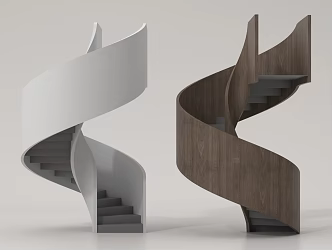 modern stair revolving stair indoor stair outdoor stair handrail stair 3d model