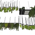 Modern Hanging Chandelier Design With Green Plant Leaves And Natural Elements