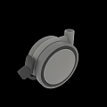 Grey Circular Mechanical Component With Black Edge And Protruding Part Structure 3d model