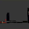Black And Blue Rifles With Magazine And Bullets On