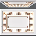 Traditional Chinese Wooden Ceiling Design With Decorative Frame And Grid Patterns 3d model