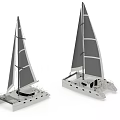 Modern Catamaran Yacht Designs In White And Gray