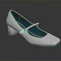 Women's Light Mary Jane Shoes Featuring Square Toe Block Heel Blue Interior Buckle