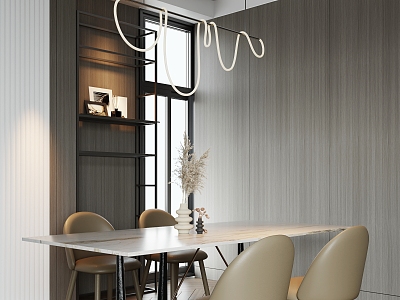 Modern Middle Style Dining Table Dining Chair Table Chair 3d model