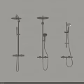 Three Modern Stainless Steel Wall Mounted Shower Systems With Various Designs