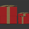 Red Gift Boxes With Gold Ribbons And Bows In Different Sizes For Daily Use