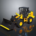 Yellow Heavy Duty Construction Loader With Large Front Bucket And Black Cab 3d model